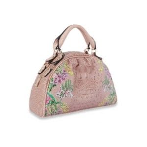 Mauve Floral Accented Embossed Top Handle Satchel Hobo Bags Fashion Wash…
